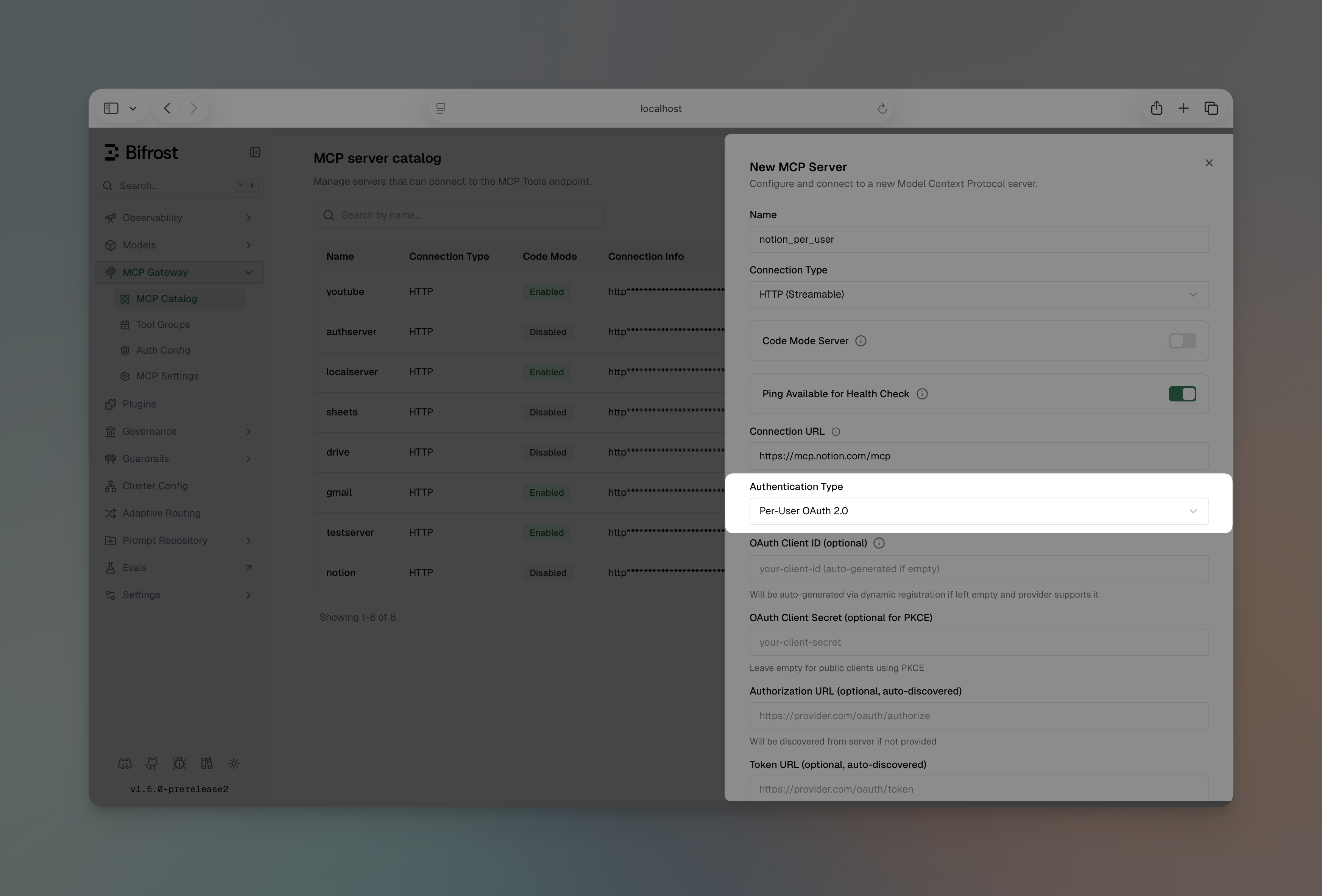 Per-User OAuth MCP Server Configuration