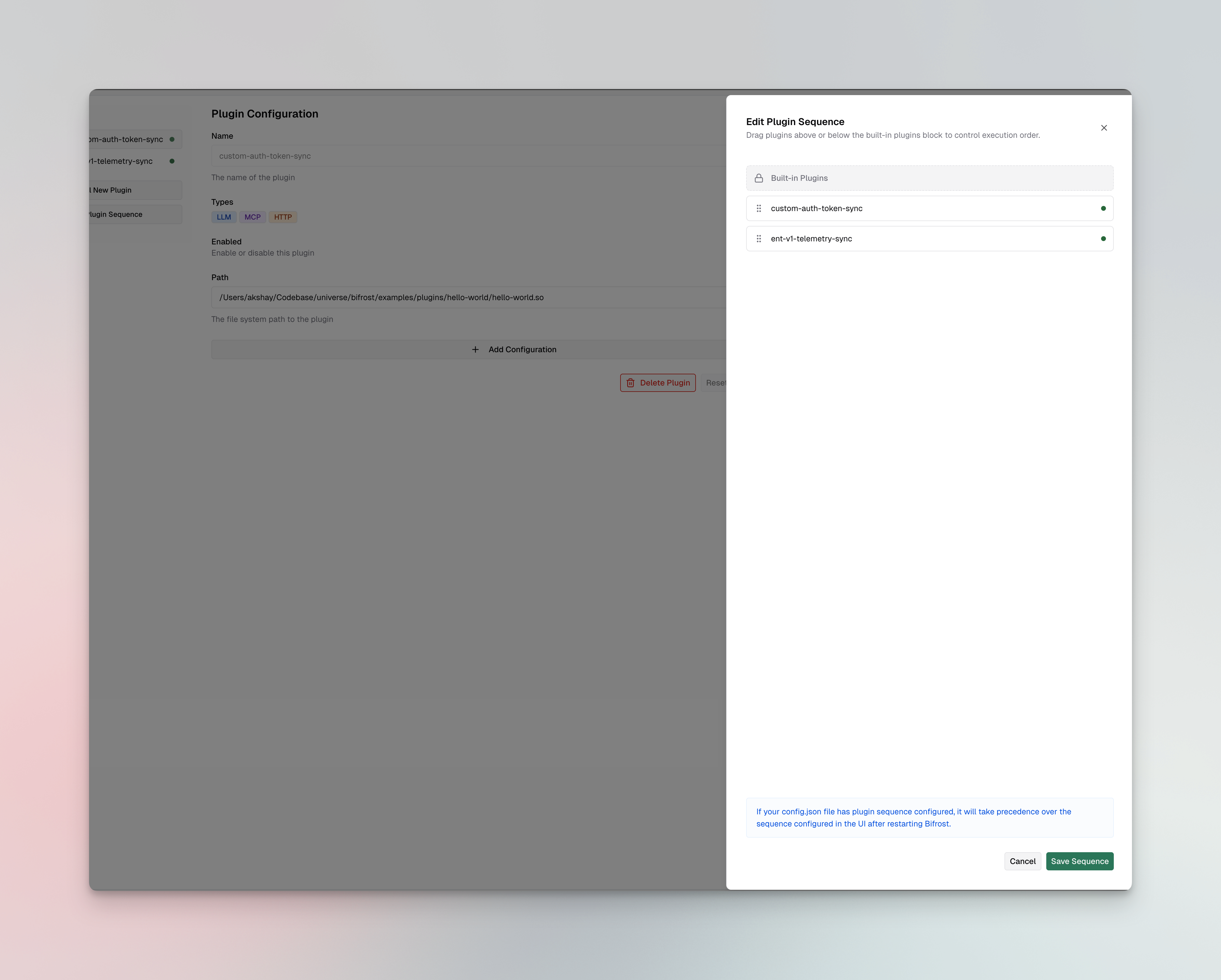 Plugin Sequence Editor
