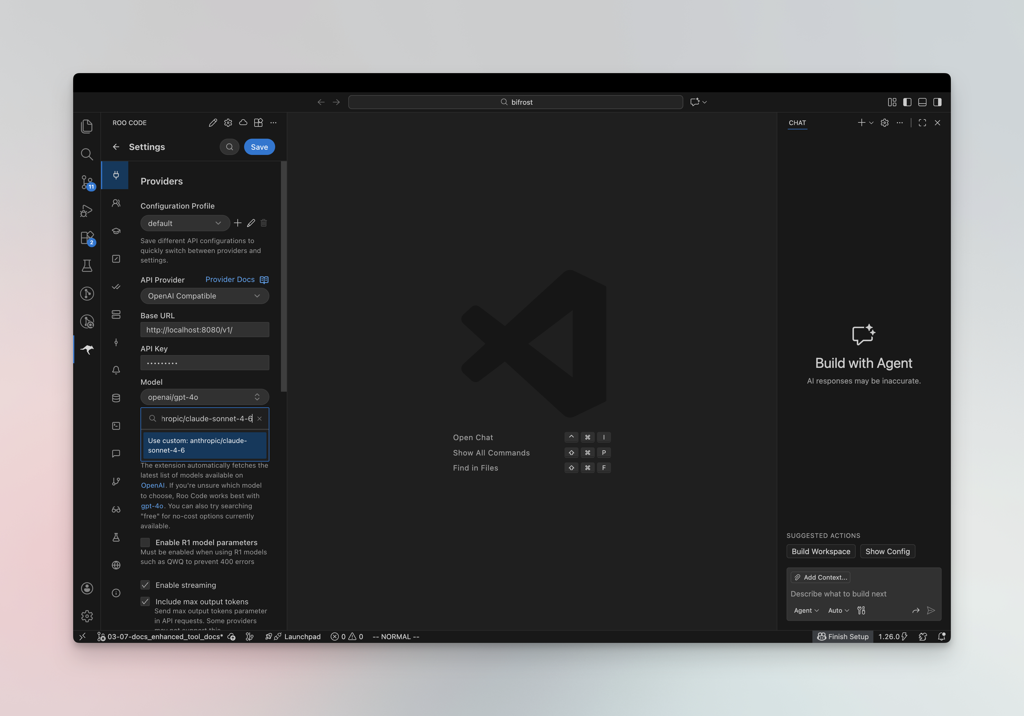 Roo Code Bifrost configuration