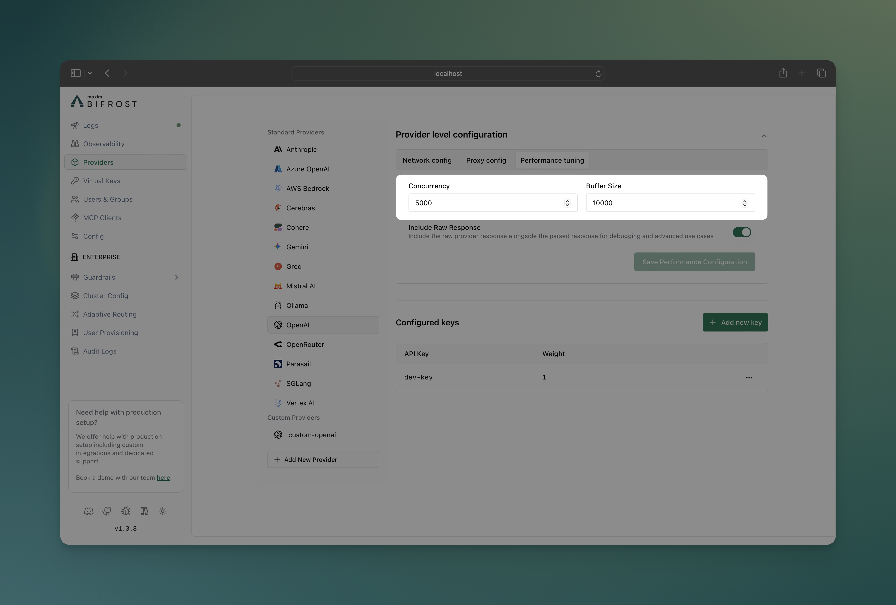 Concurrency Configuration Interface