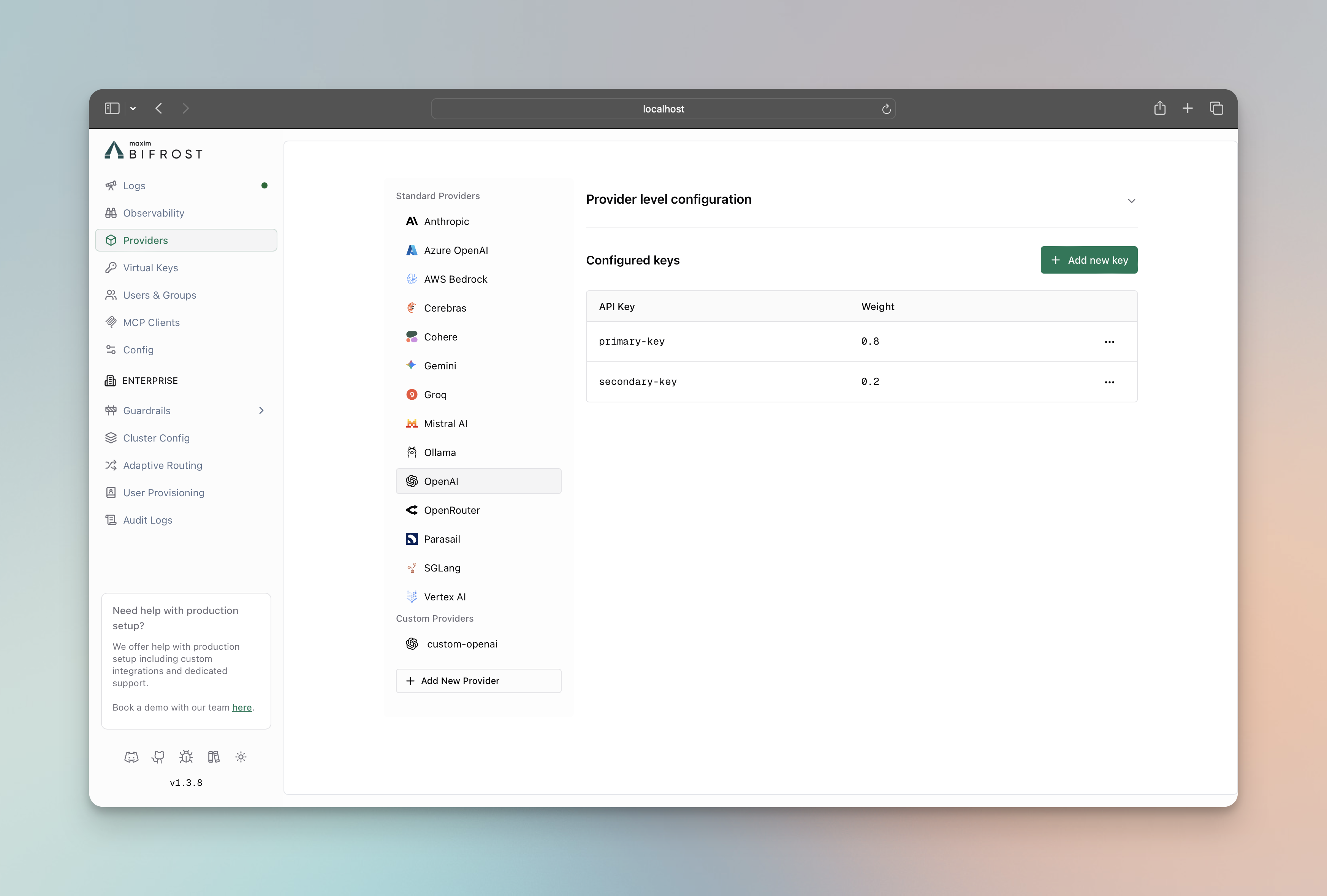 Weighted Load Balancing Interface