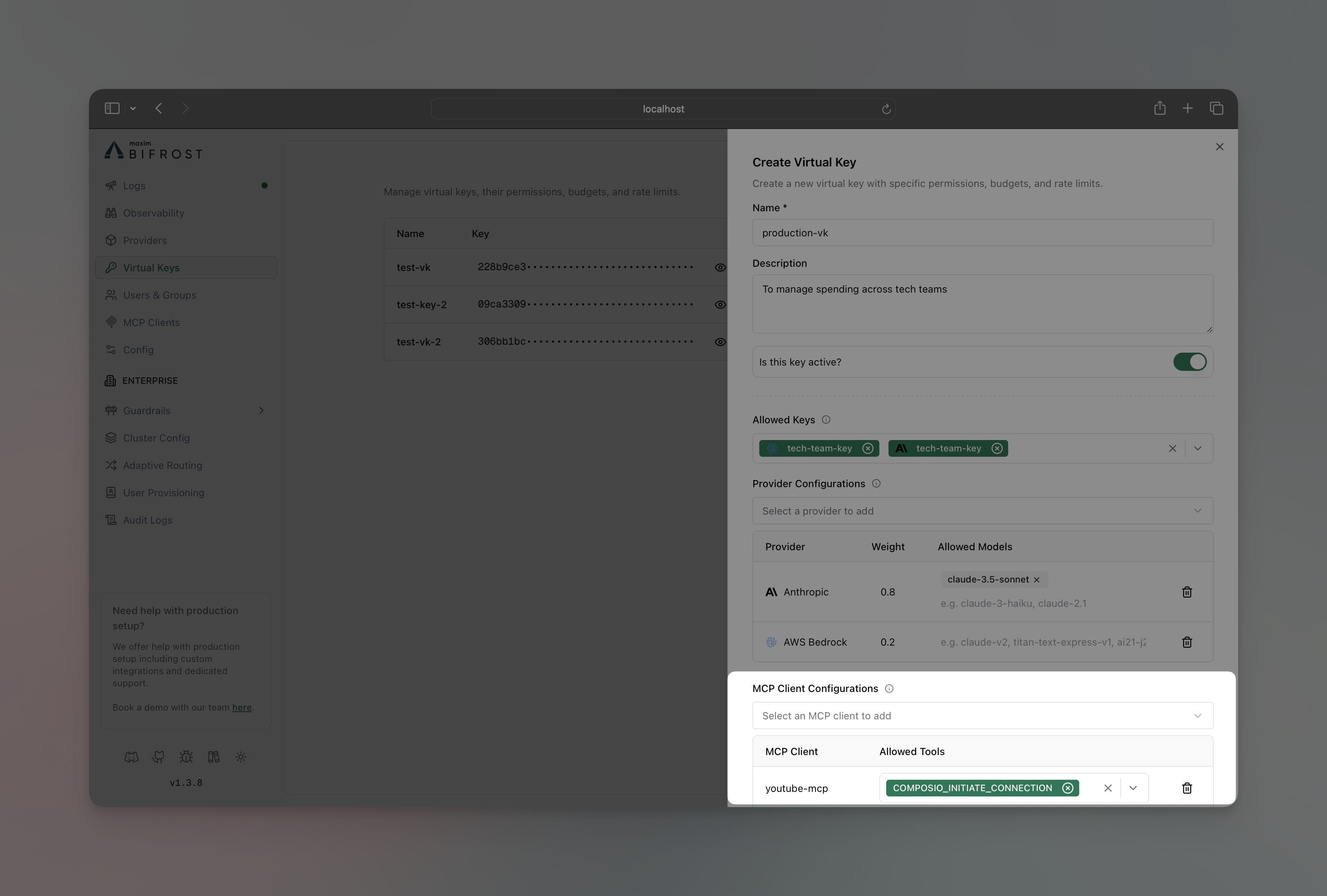 Virtual Key MCP Tool Restrictions