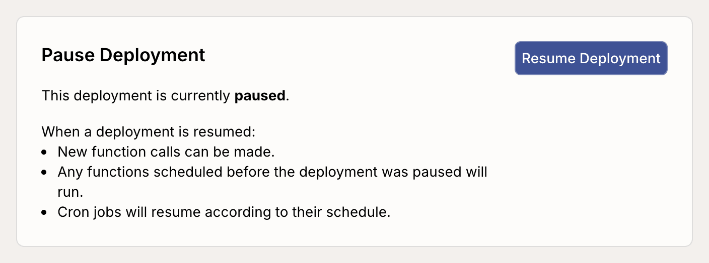 Resume Deployment Button