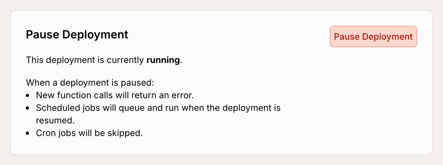 Pause Deployment Button