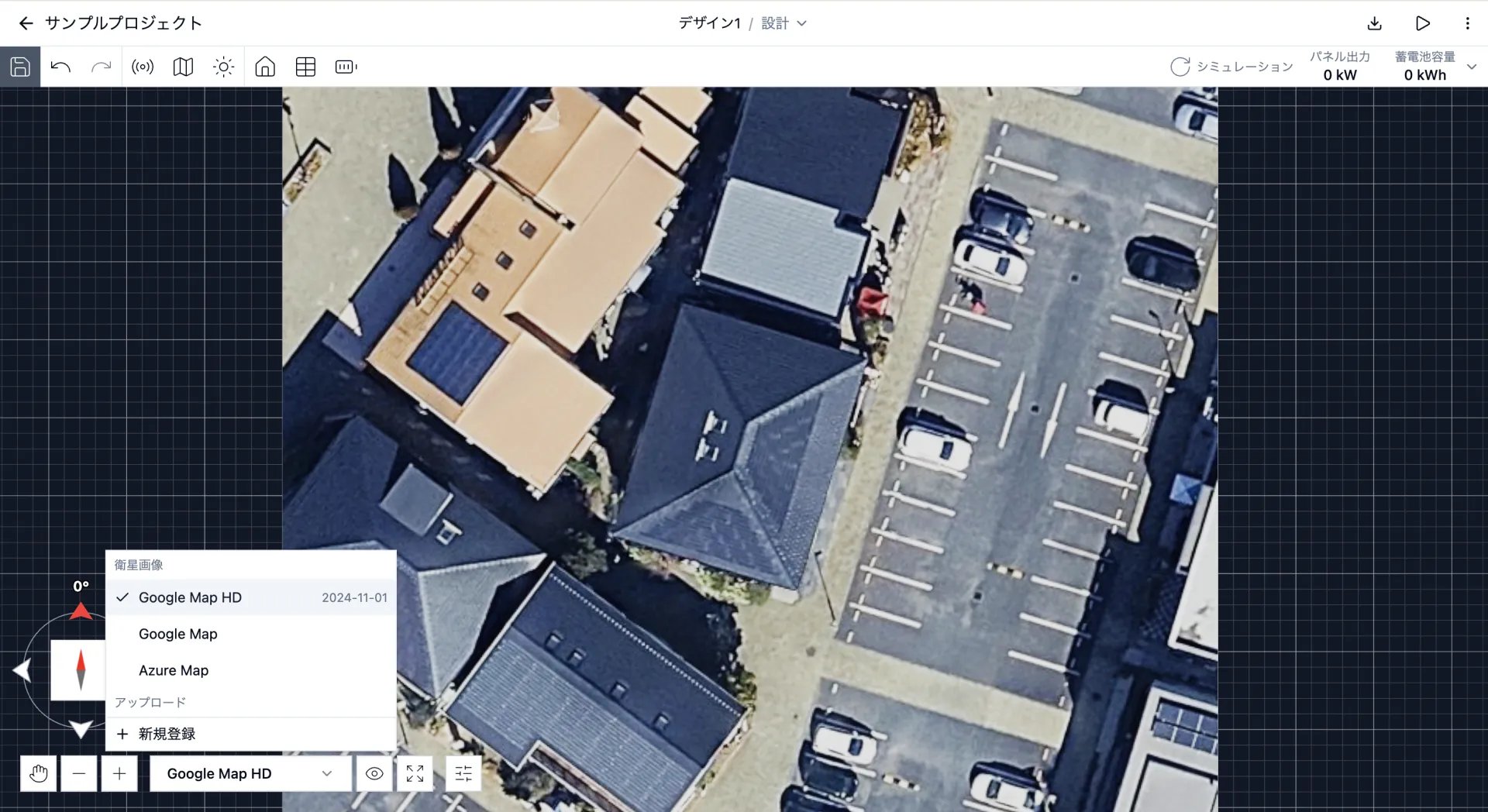 Google Map HD、Google Map、Azure Mapを選べる衛星画像セレクトボックス