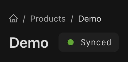 Status showing Synced