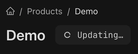 Status showing Updating