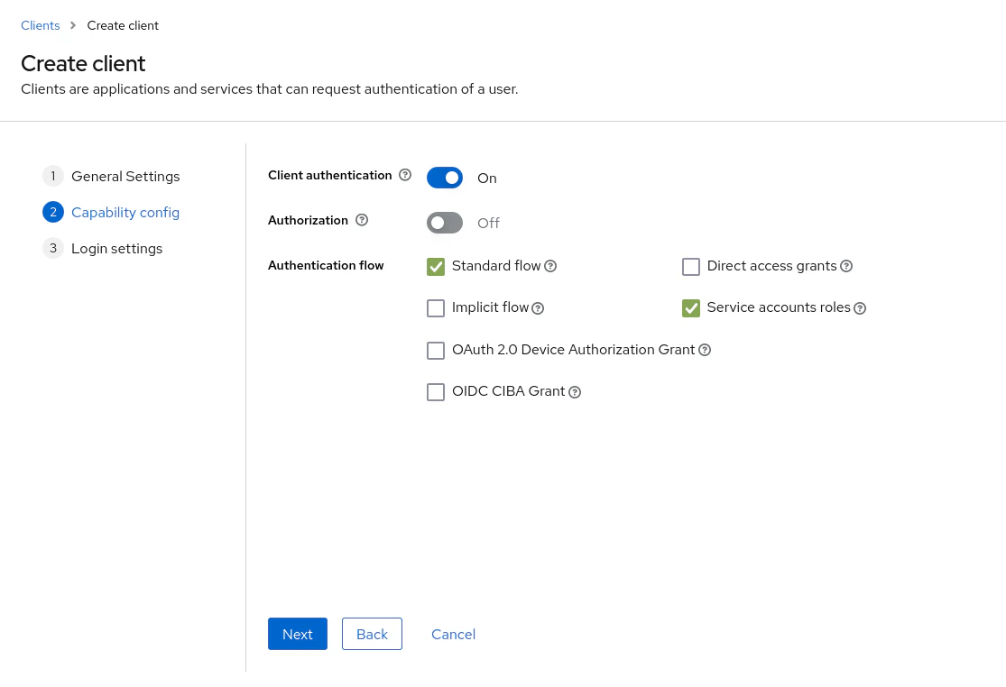 Client Capability Config