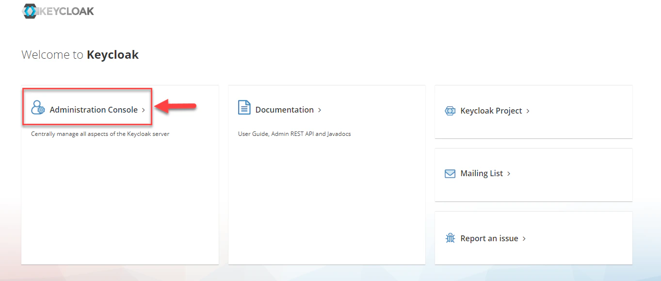 Keycloak Welcome Page