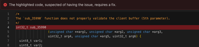 Evidence with auto generated function name.