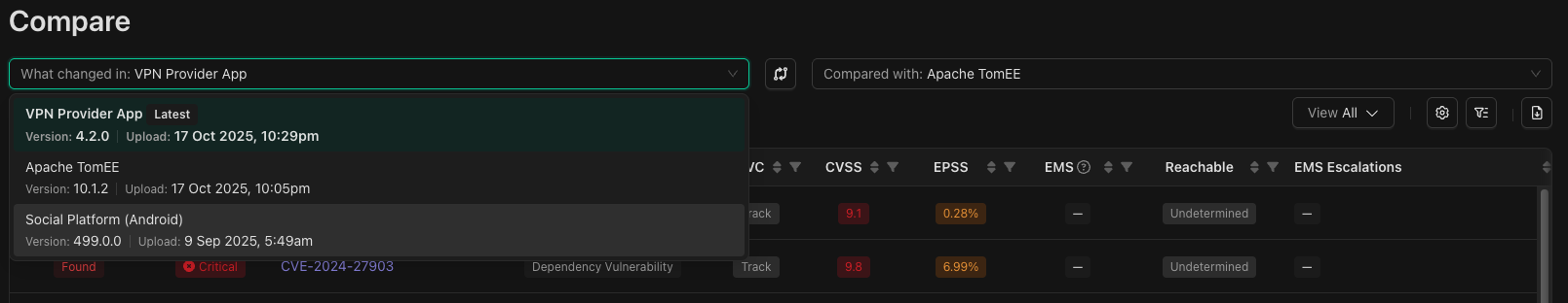 Left image name dropdown opened.