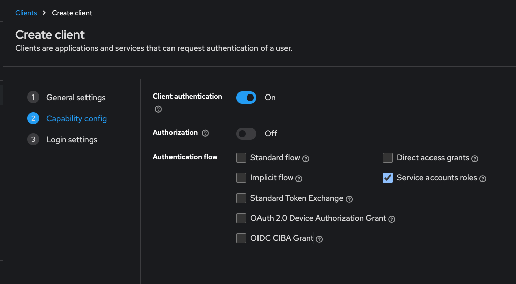 Client Capability Config