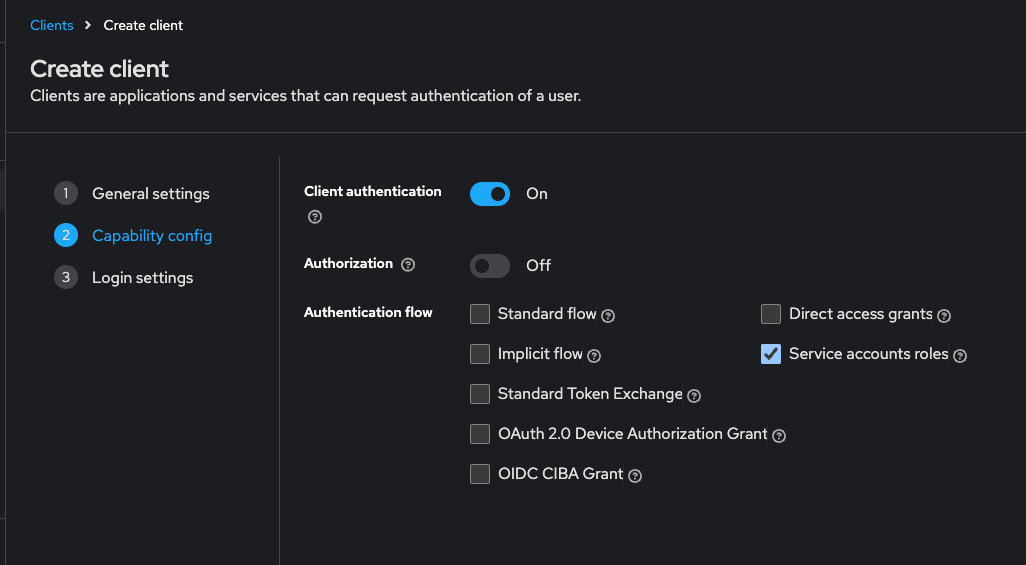 Client Capability Config