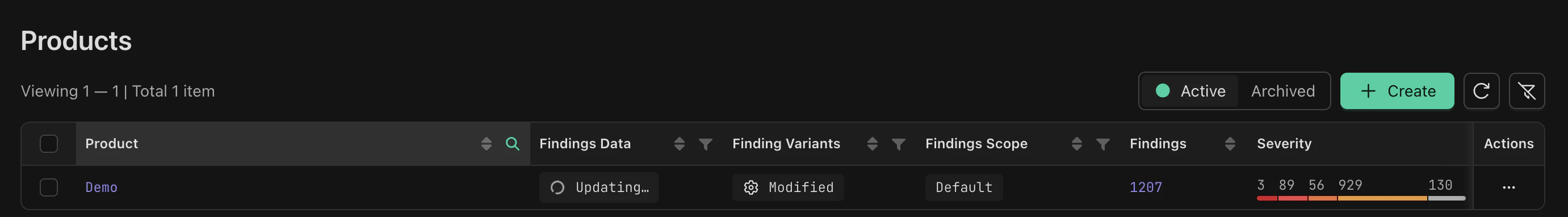 Status showing Updating