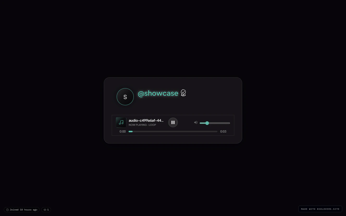 Music bar attached inside the profile card