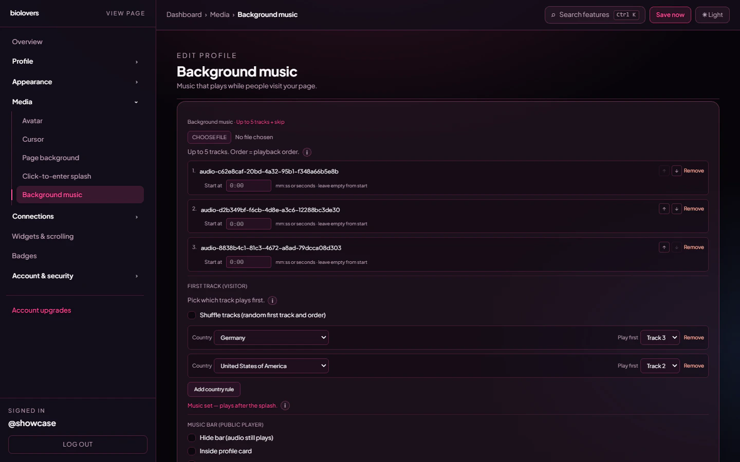 Two country rules: Germany to Track 3, United States to Track 2
