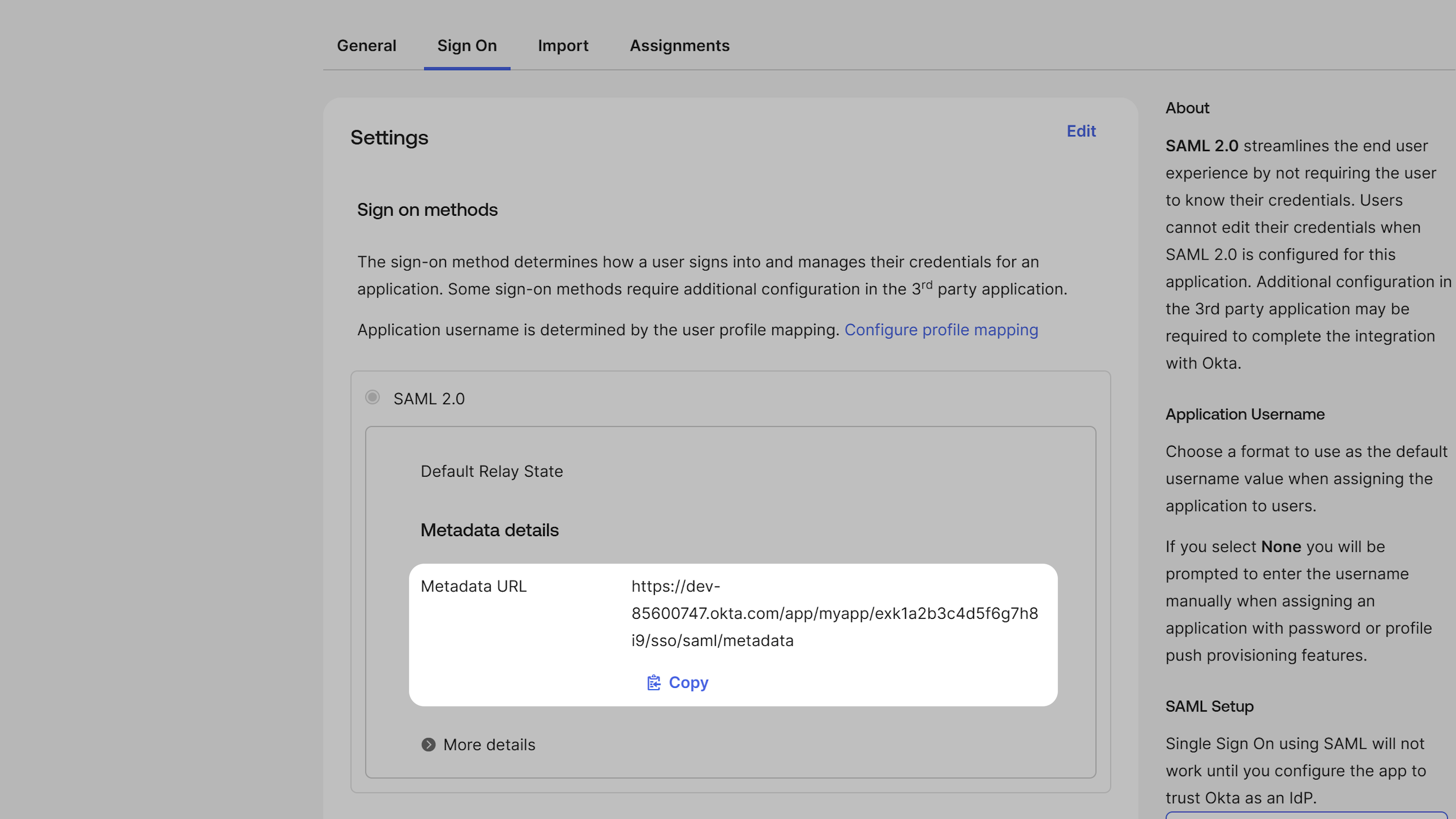 Copy Metadata URL