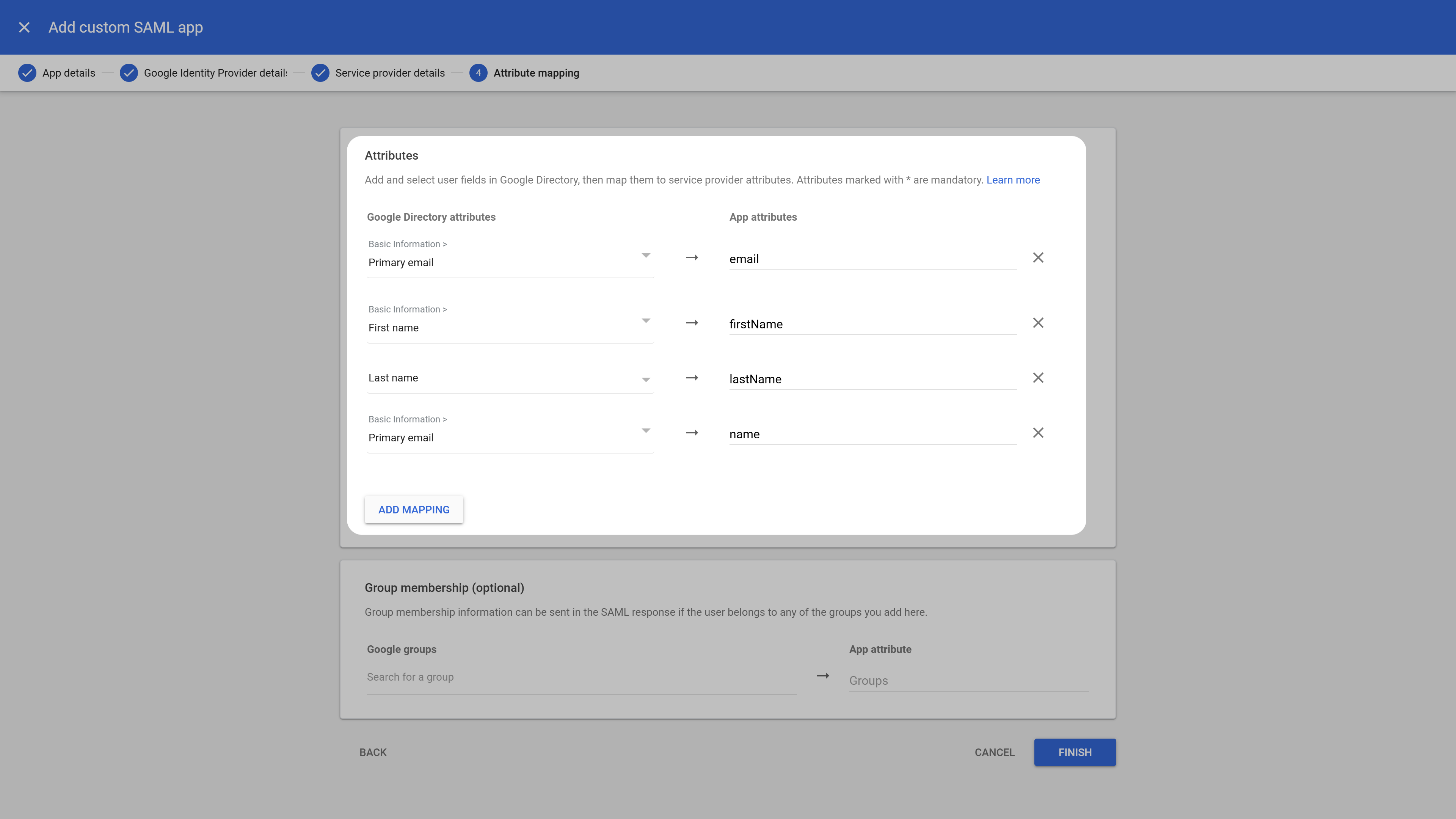 Configure Attribute Mapping