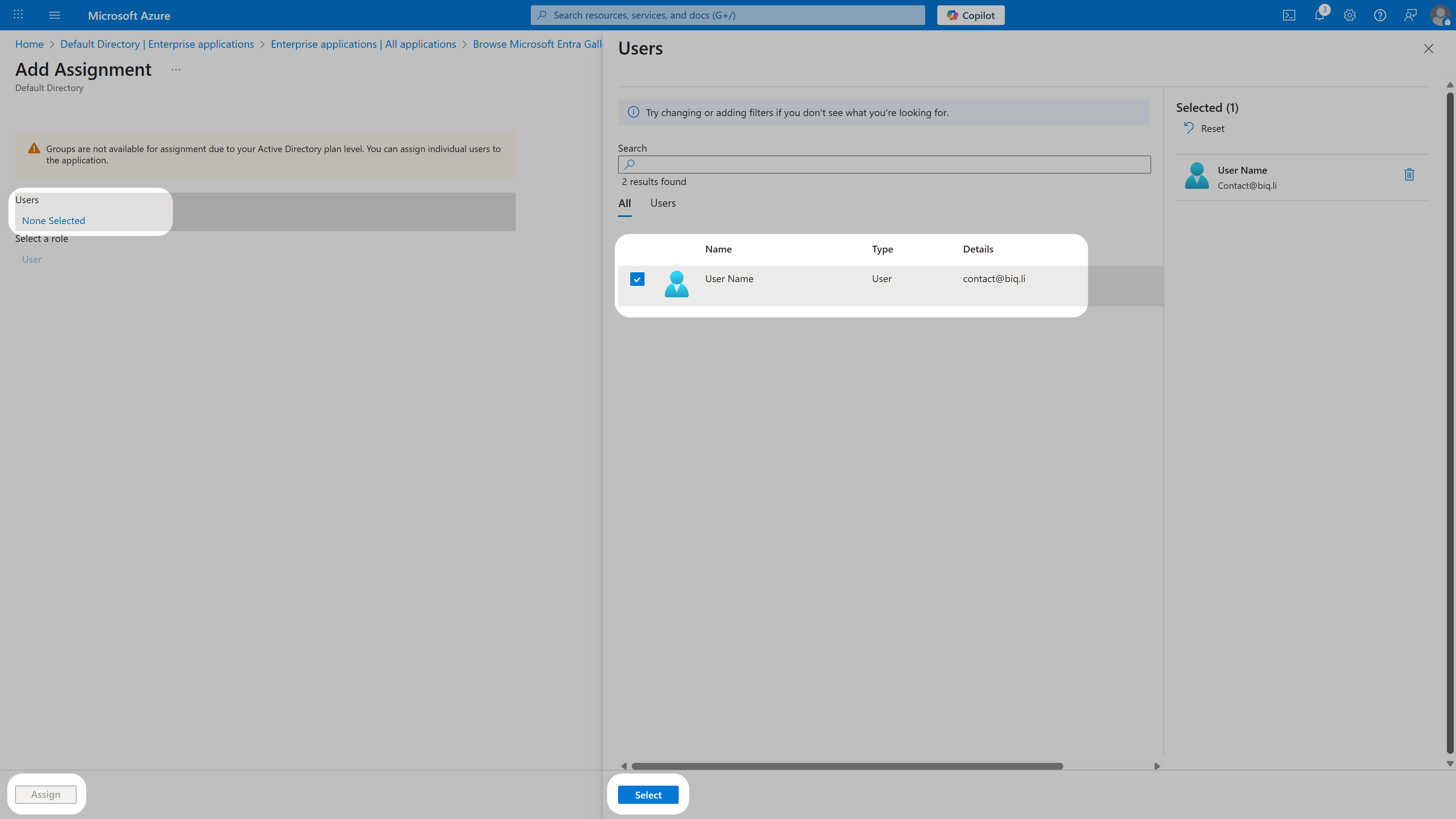 Assign Users to App