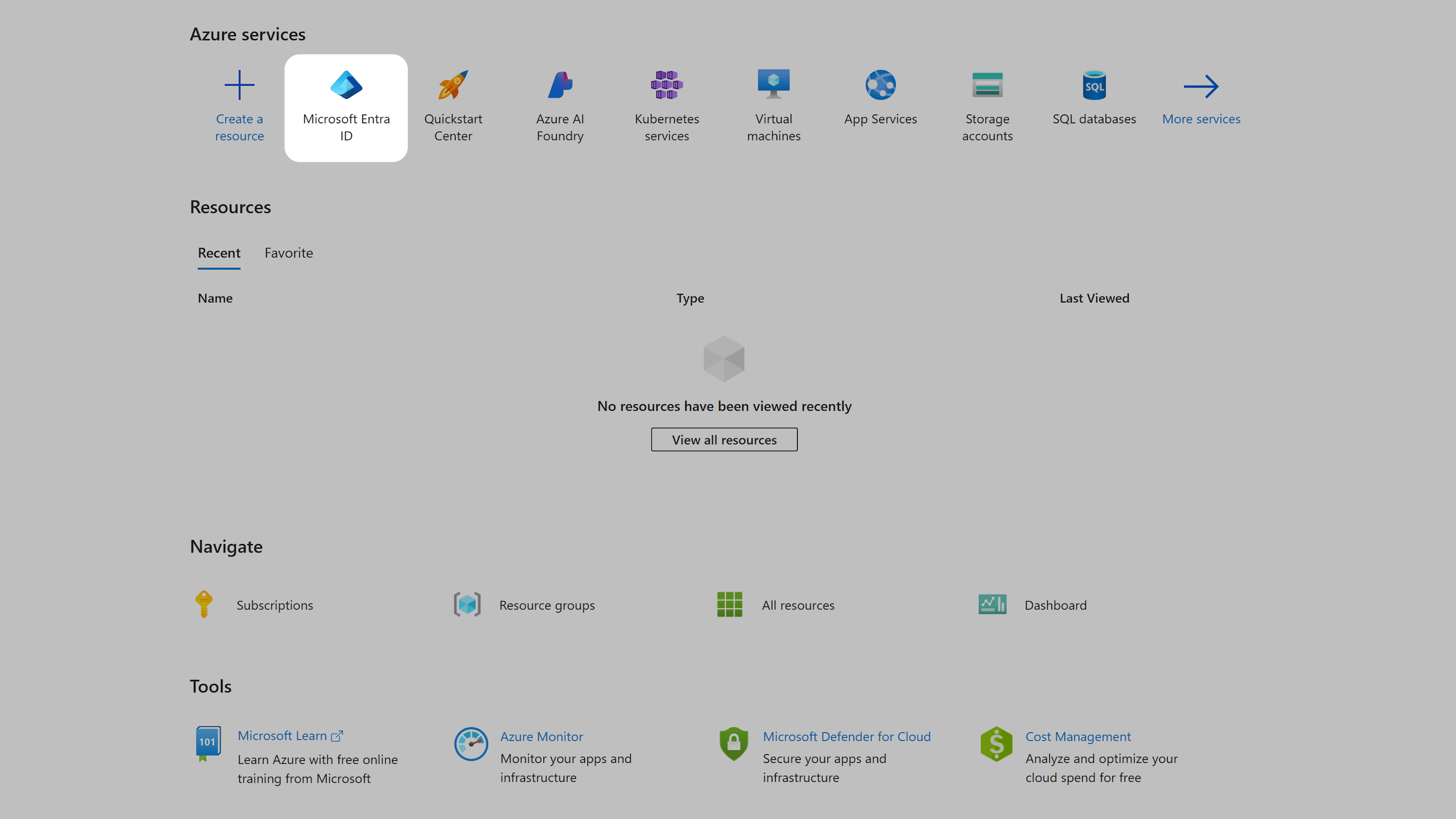 Select Microsoft Entra ID