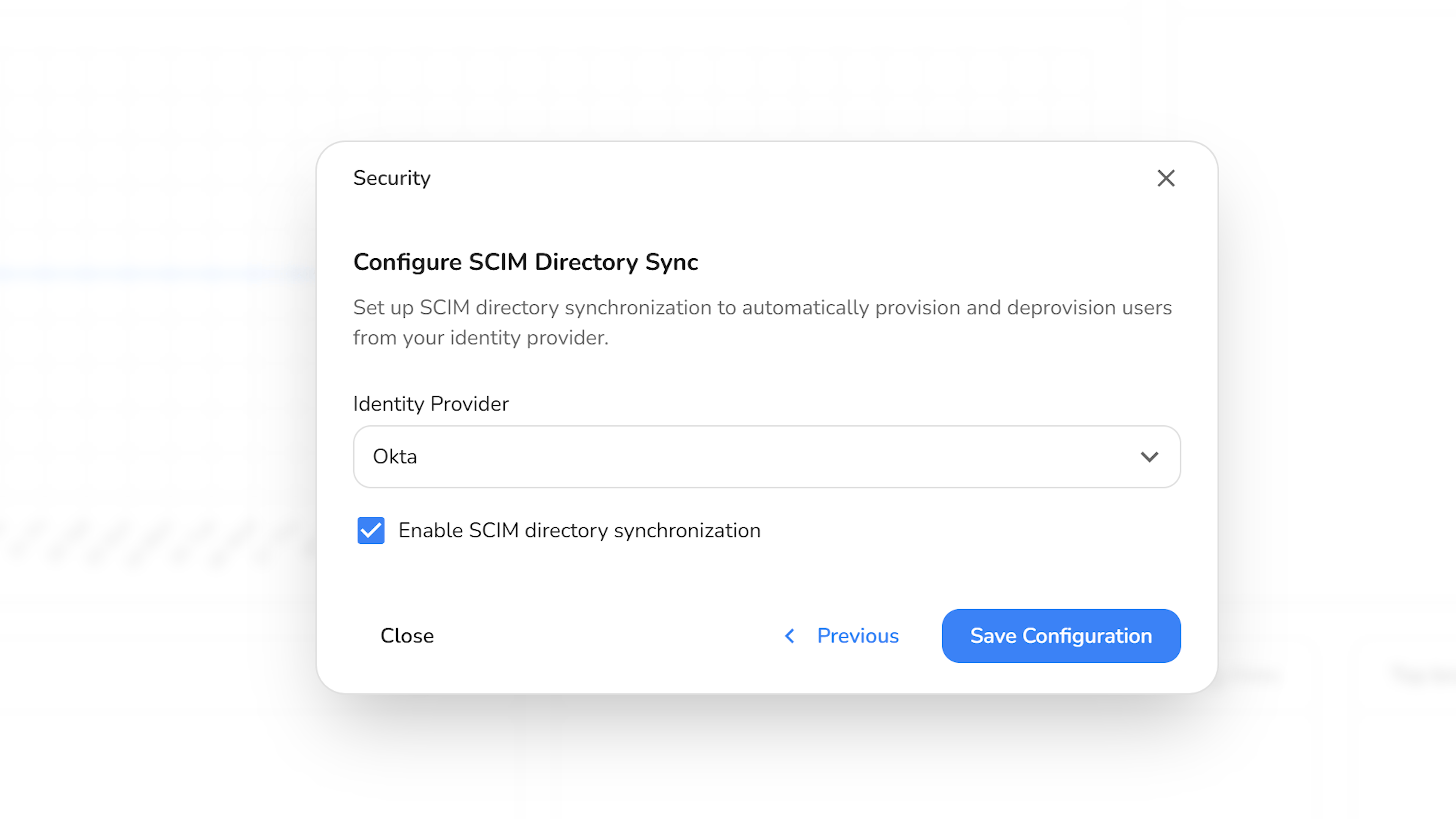 Select Okta and Enable SCIM