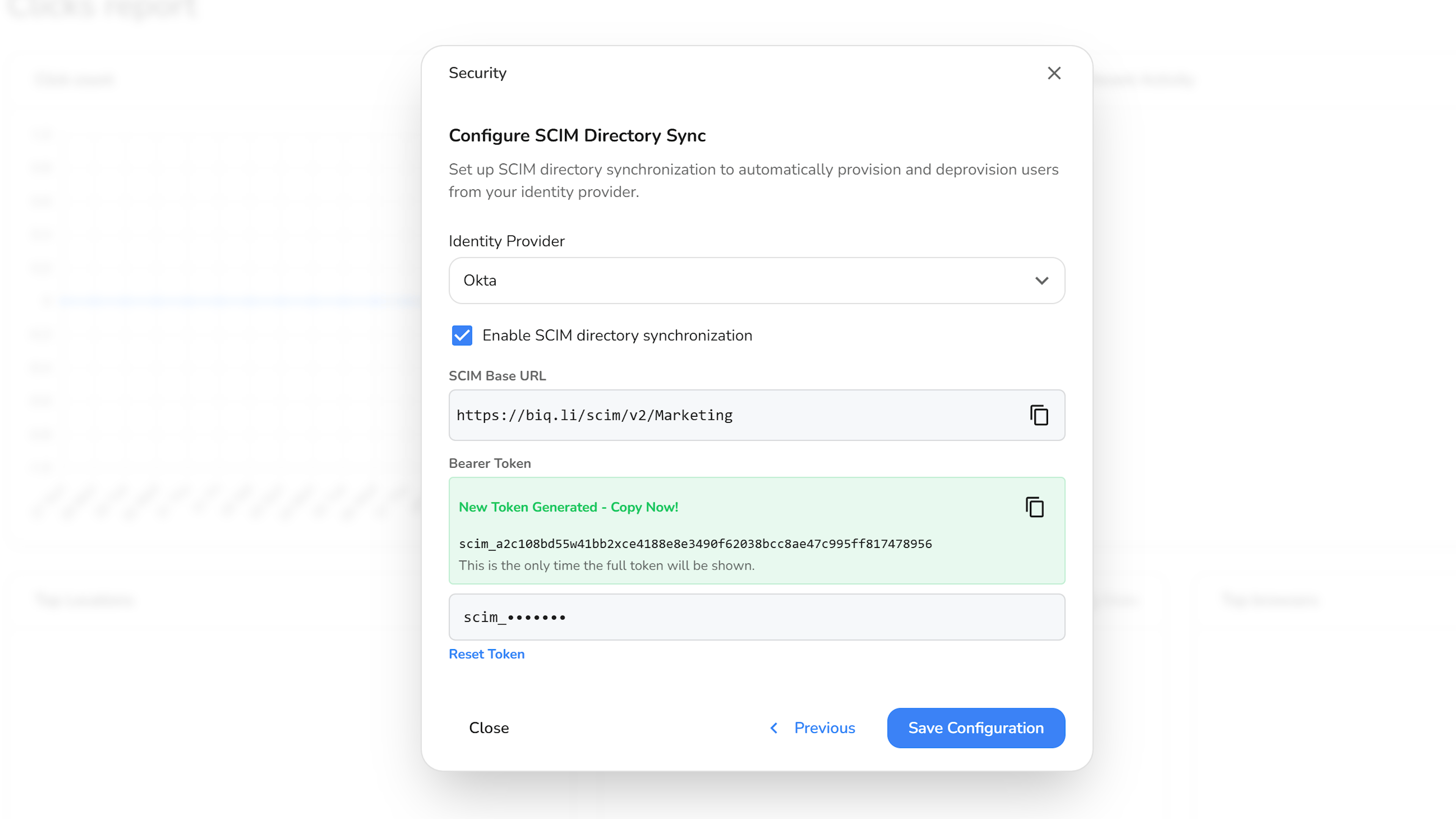 Copy SCIM Credentials