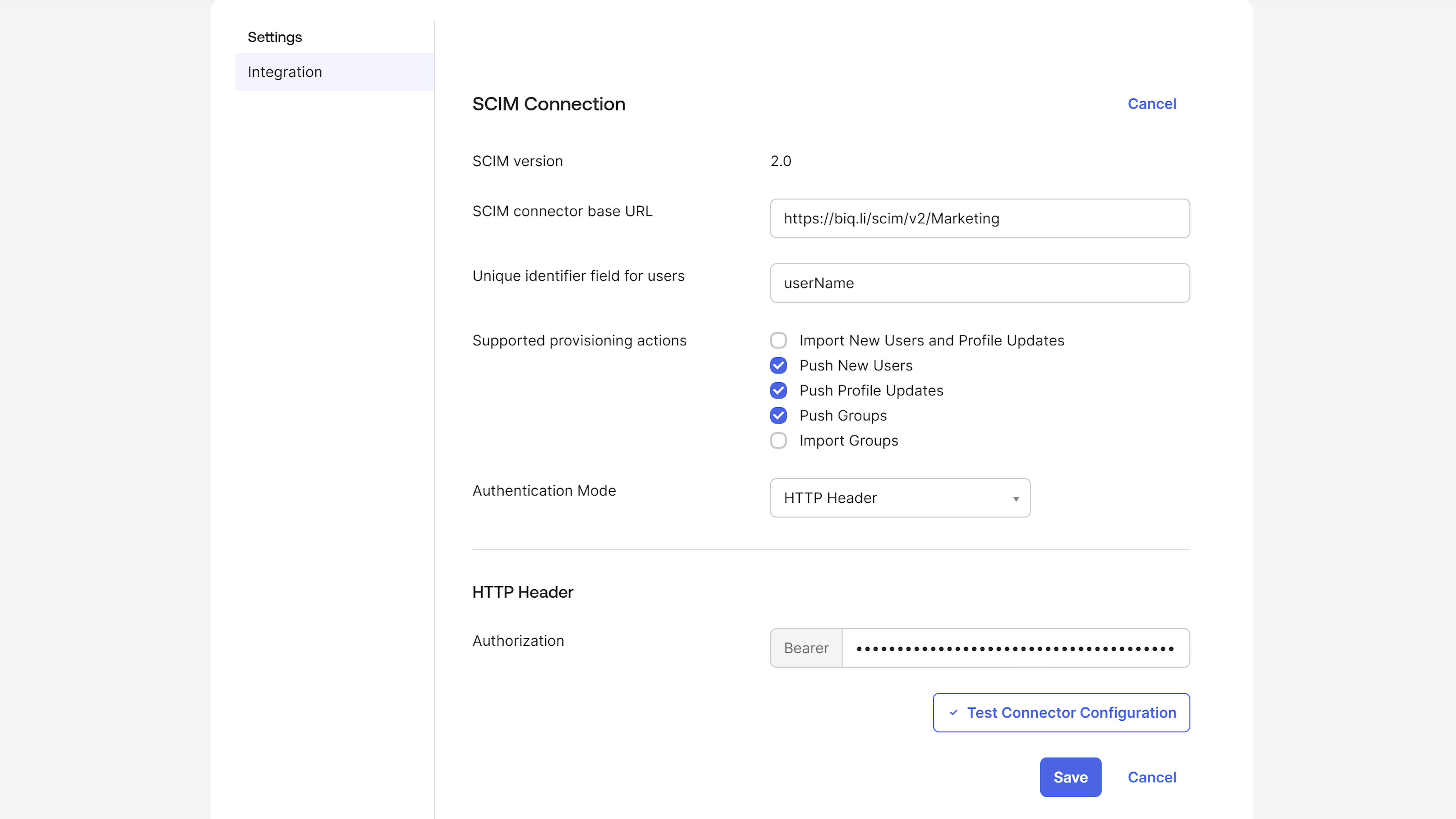 Configure SCIM settings in Okta
