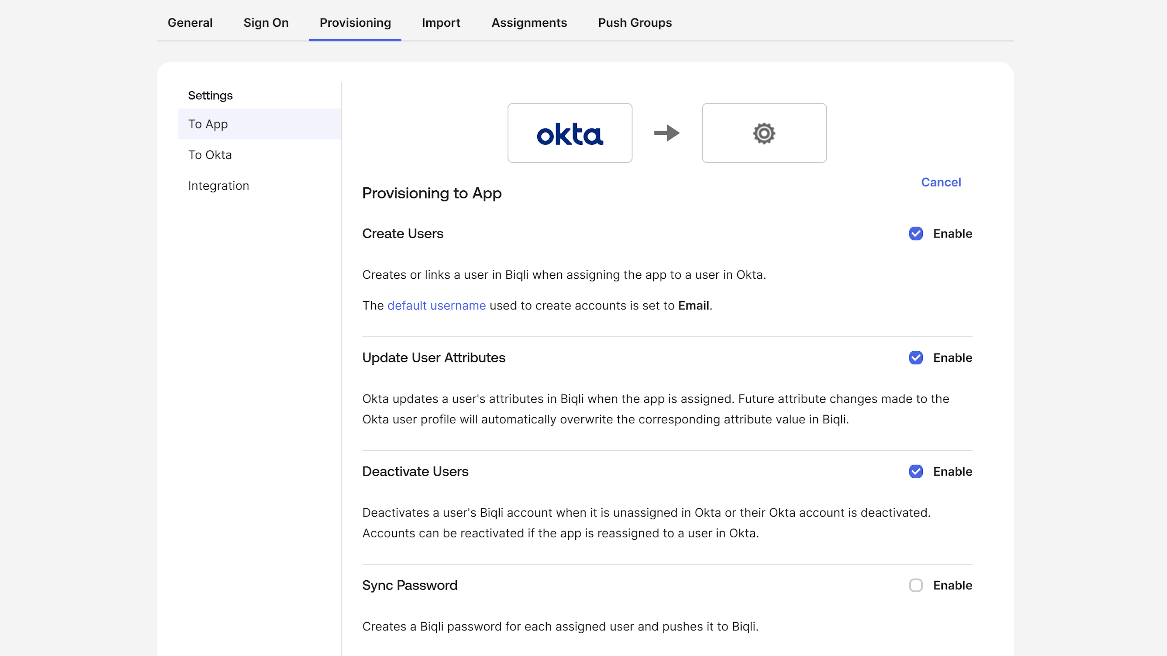 Configure Provisioning Actions