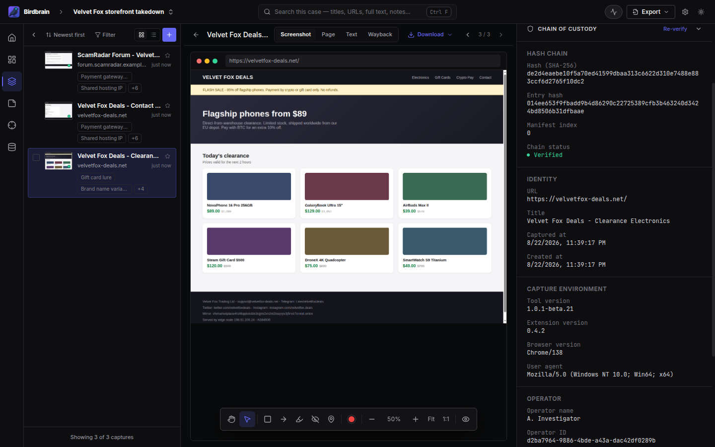 Captures workspace