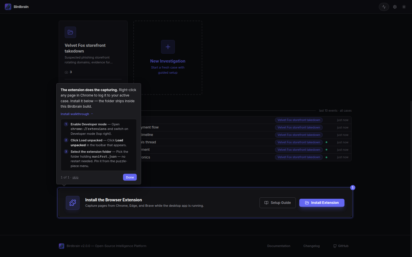 Extension install walkthrough