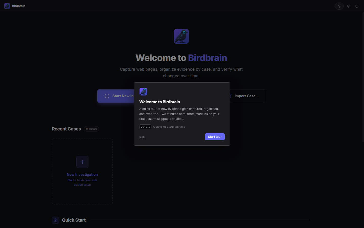 Onboarding walkthrough