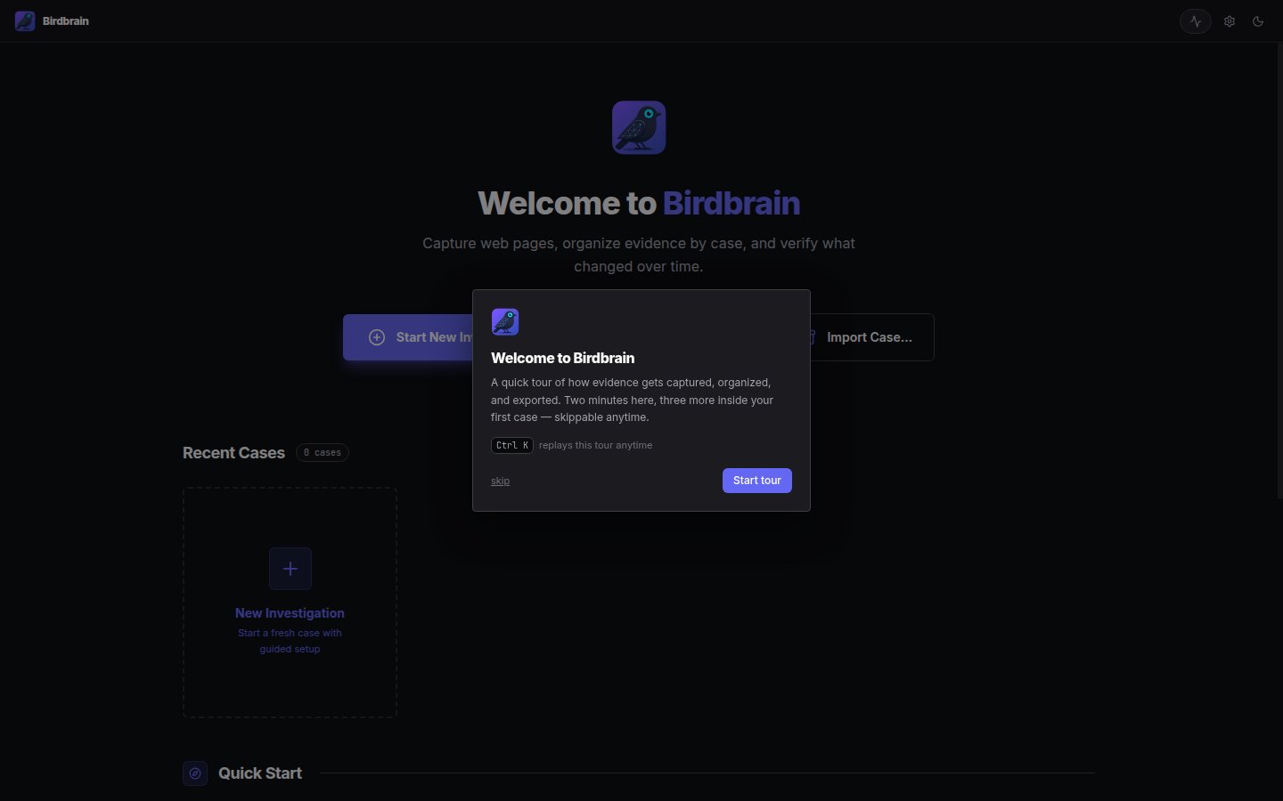 Onboarding walkthrough