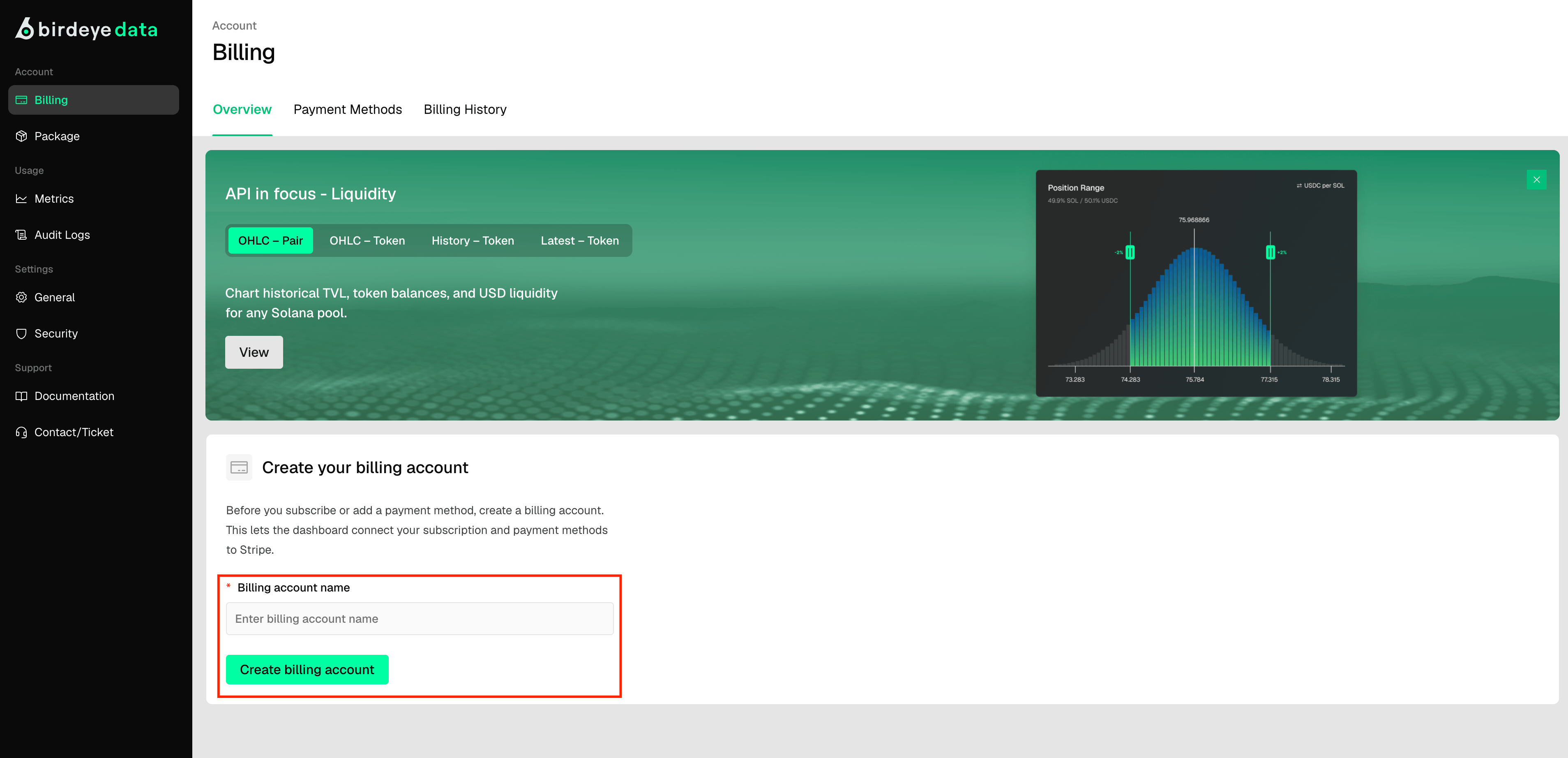 Create Billing Account