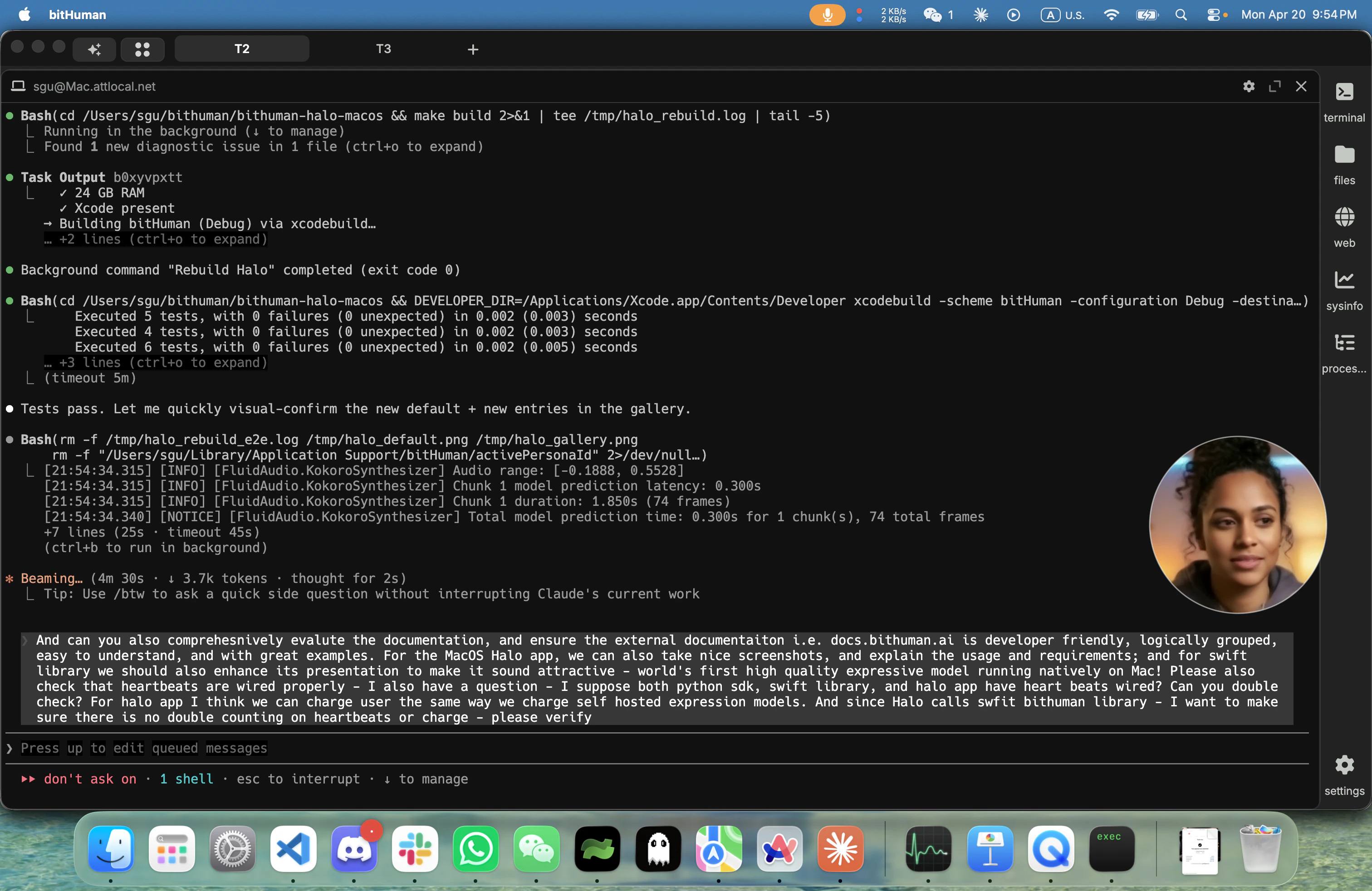 bitHuman Halo running on macOS with the Nova persona floating in the lower-right corner