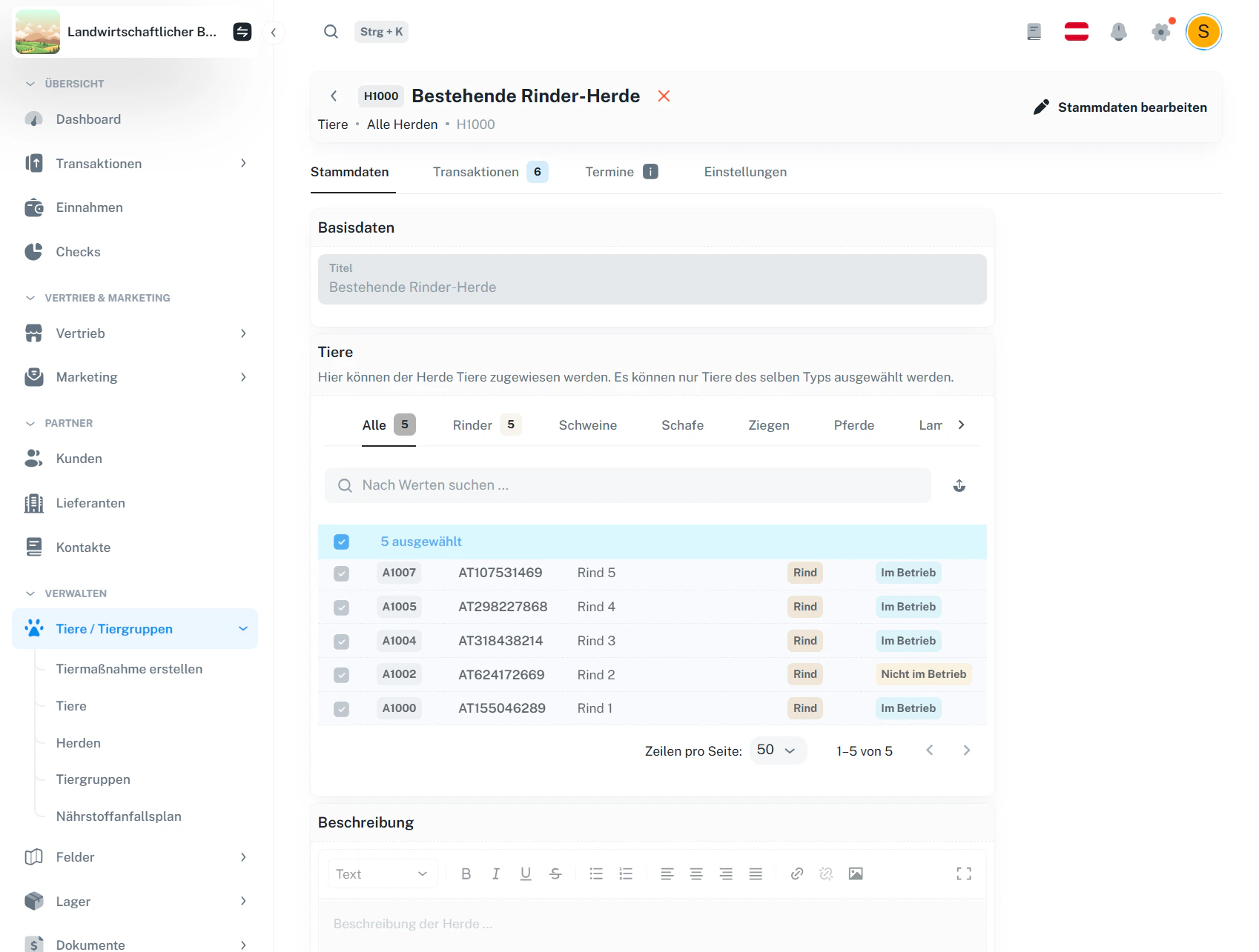 Herde – Detailansicht (gesperrt / nur Ansicht)