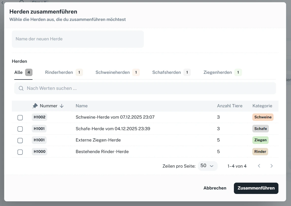 Herden zusammenführen – Auswahl