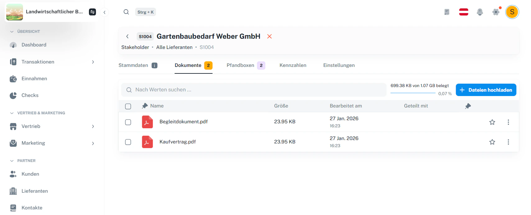 Lieferanten – Dokumente