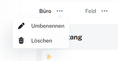 Arbeitsbereich – Optionen (Umbenennen/Löschen)