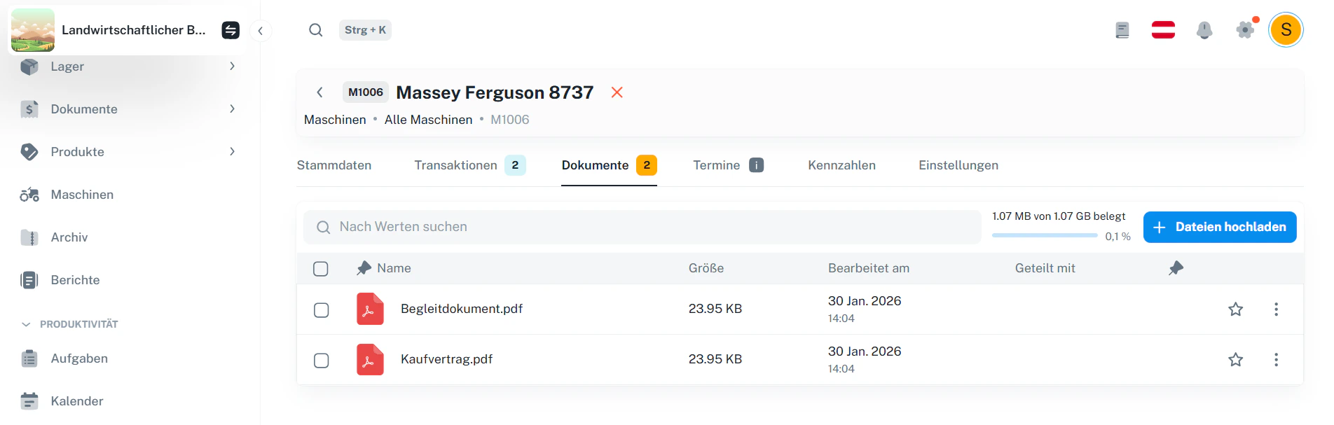 Maschine – Dokumente