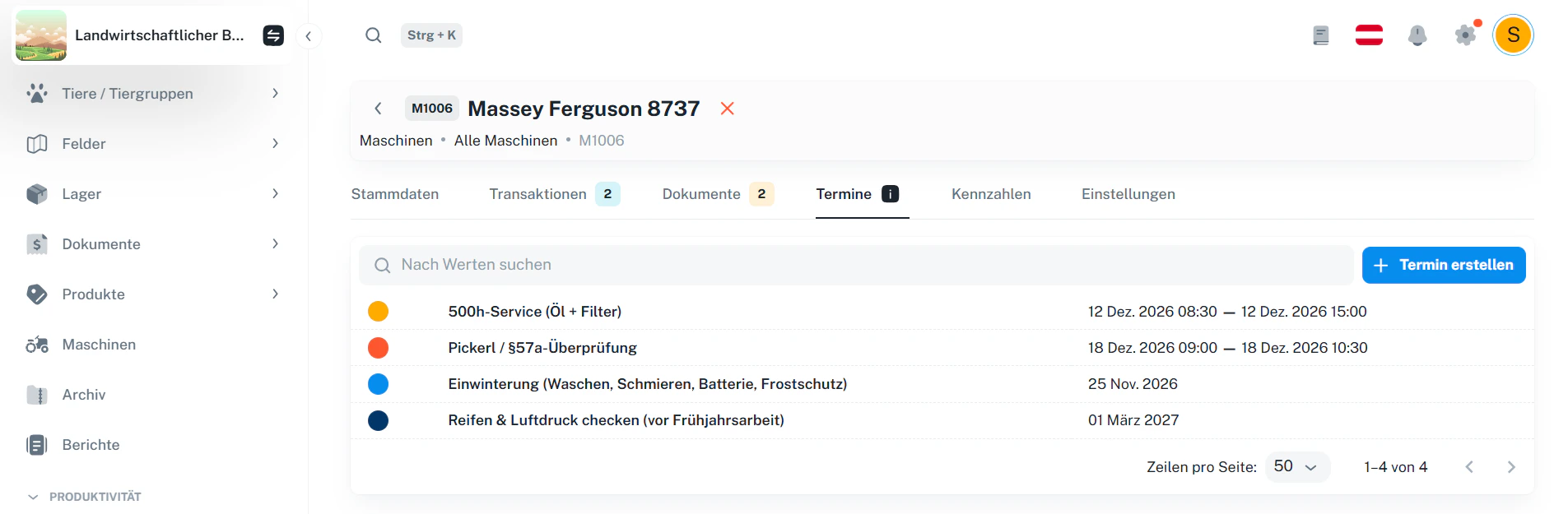 Maschine – Termine