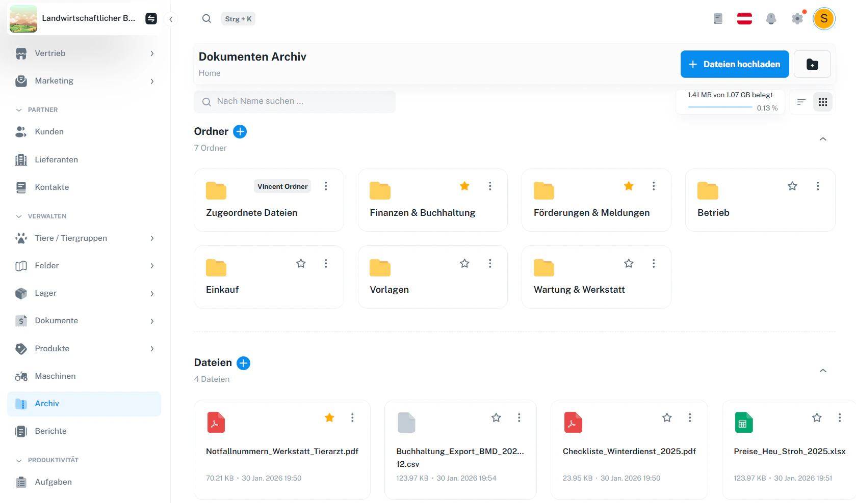 Dokumentenarchiv – Kachelansicht
