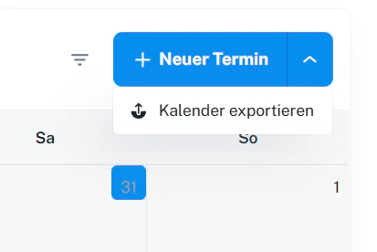 Kalender – Optionen & Filter