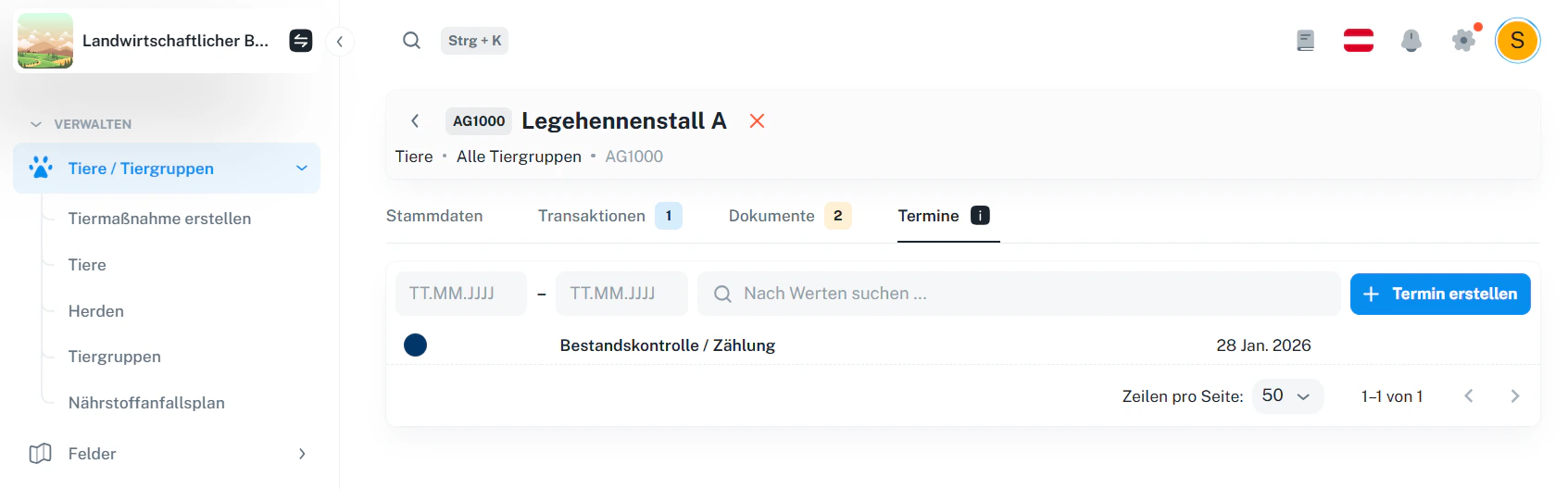 Tiergruppe – Termine