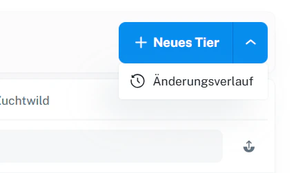 Tiere – Menü oben rechts (Änderungsverlauf)