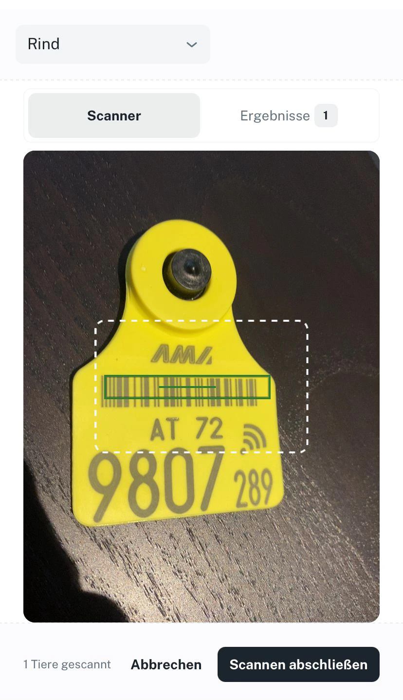 Scanner – Ohrmarke scannen