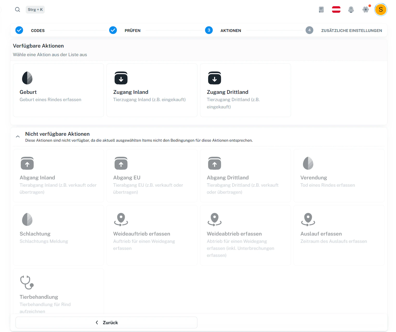 Schritt 3 – Aktionen