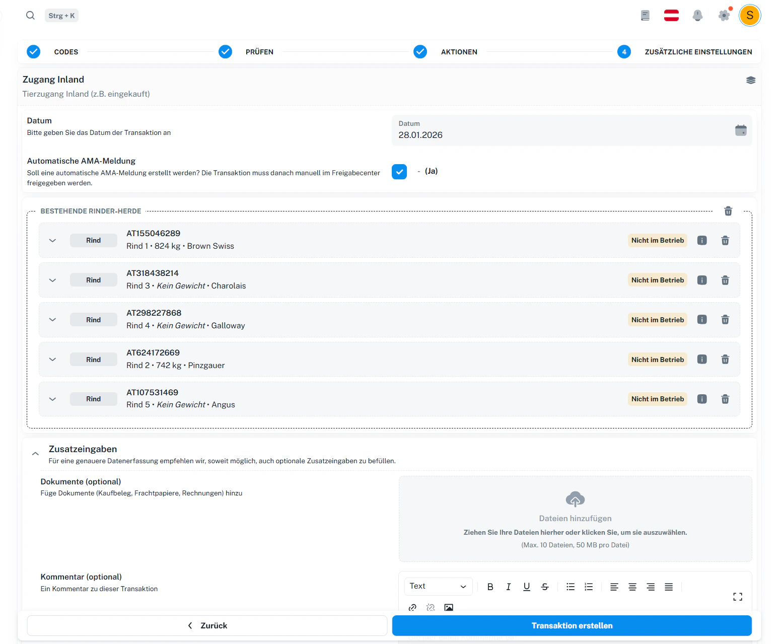 Schritt 4 – Zusätzliche Einstellungen