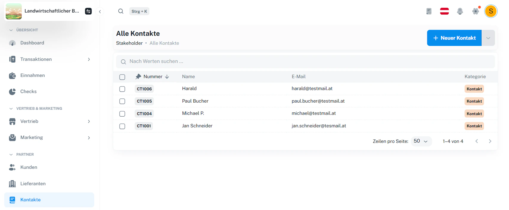 Kontakte – Übersicht