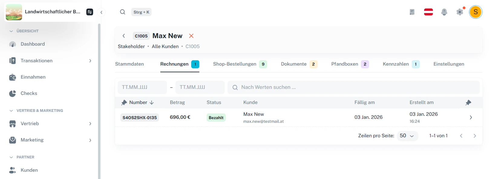 Kunde – Rechnungen