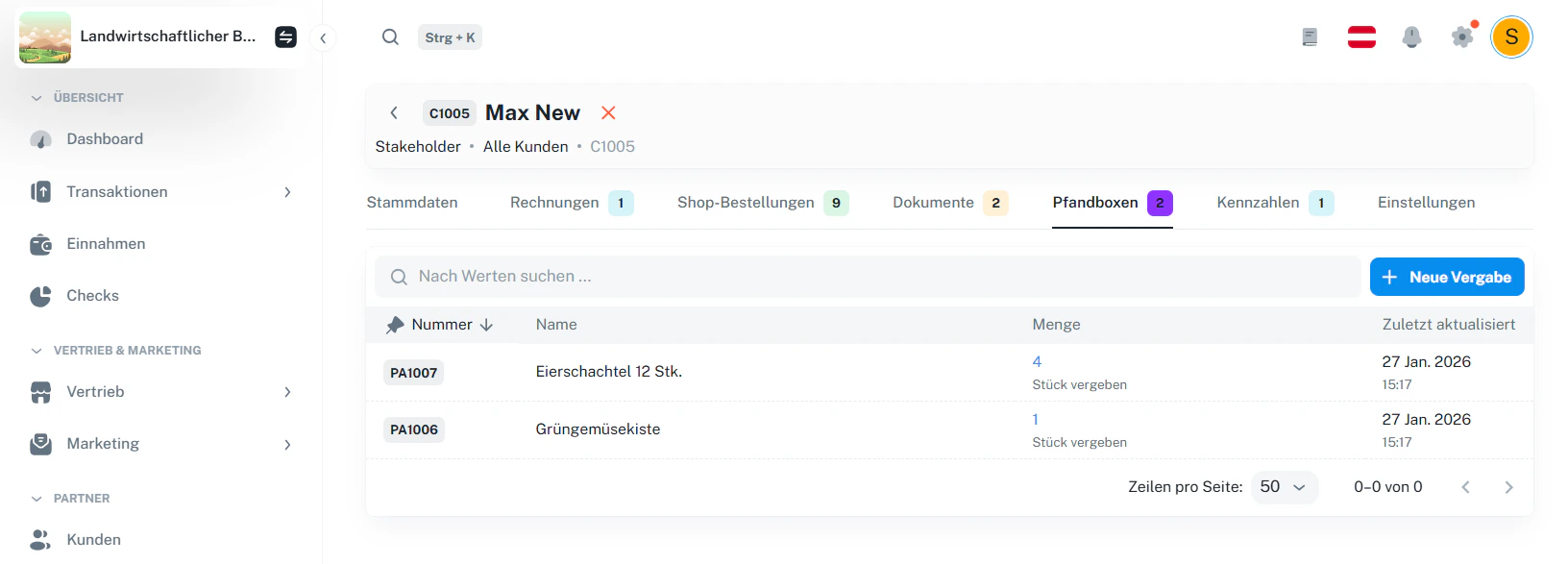 Kunde – Pfandboxen